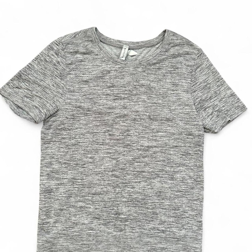 Athleta In Motion Heather Short Sleeve Tee Shirt Heather Grey Size XS